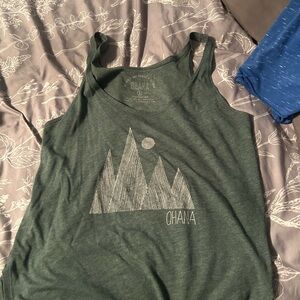 Green Graphic Tank Top